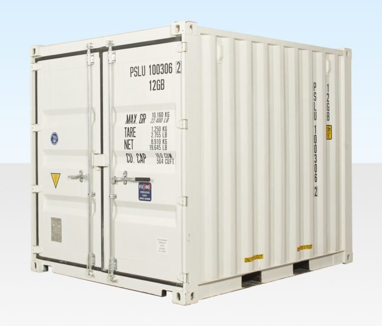10ft x 8ft Shipping Container (One Trip) White (RAL 9003)