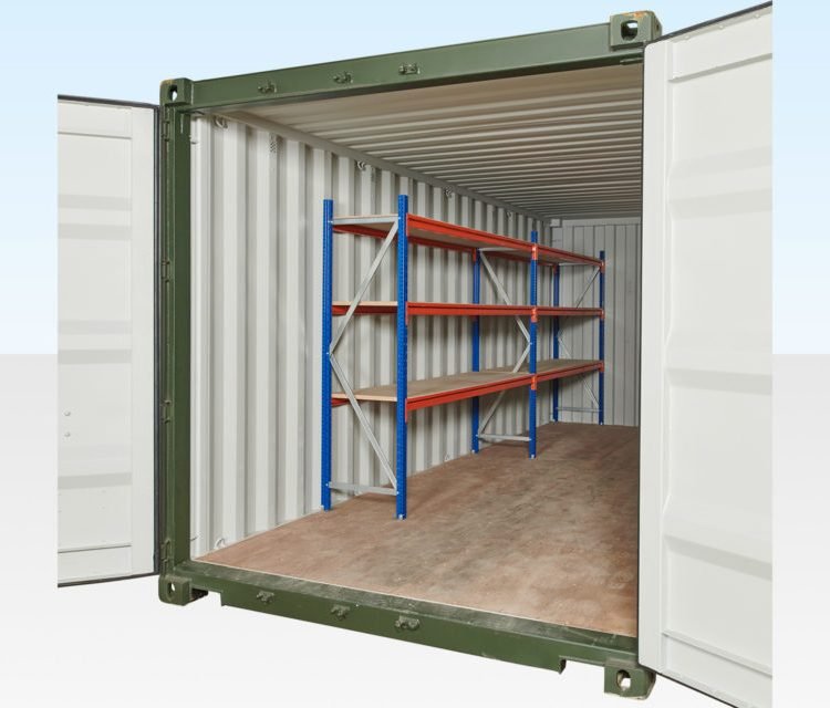 Adjustable, Heavy Duty Three Tier Container Racking (2 Bays)
