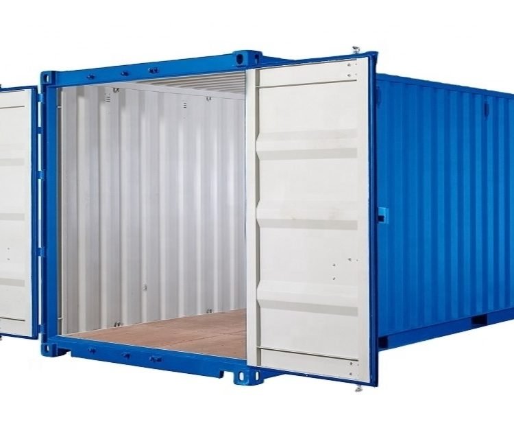 20ft Self Storage Container with Bamboo Floor – Blue (RAL 5010)