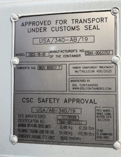 20ft Light Grey One Trip Shipping Container - Image 4